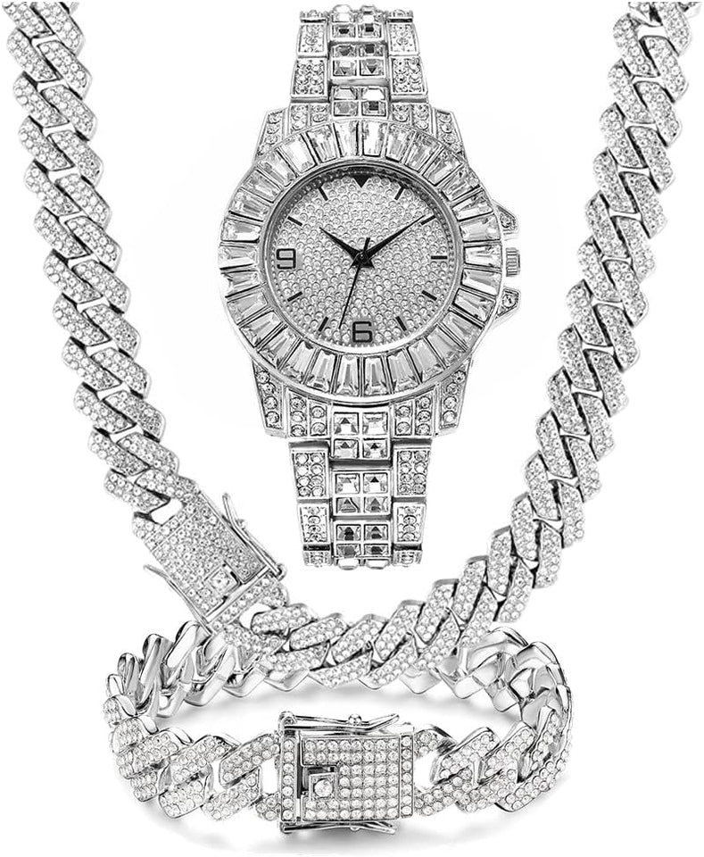 Luxury watch, bracelet and Necklace set